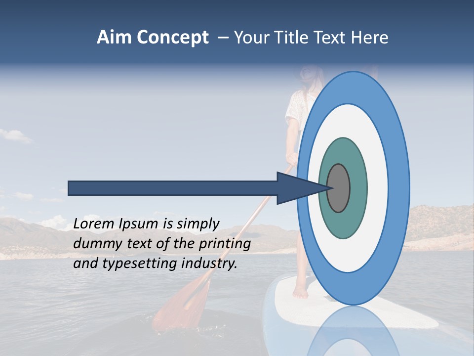 A Woman Standing On A Paddle Board In The Water PowerPoint Template