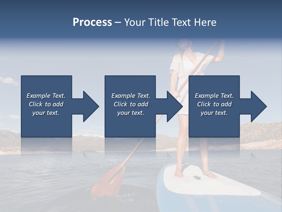 A Woman Standing On A Paddle Board In The Water PowerPoint Template