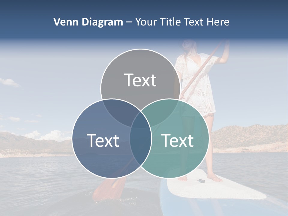 A Woman Standing On A Paddle Board In The Water PowerPoint Template