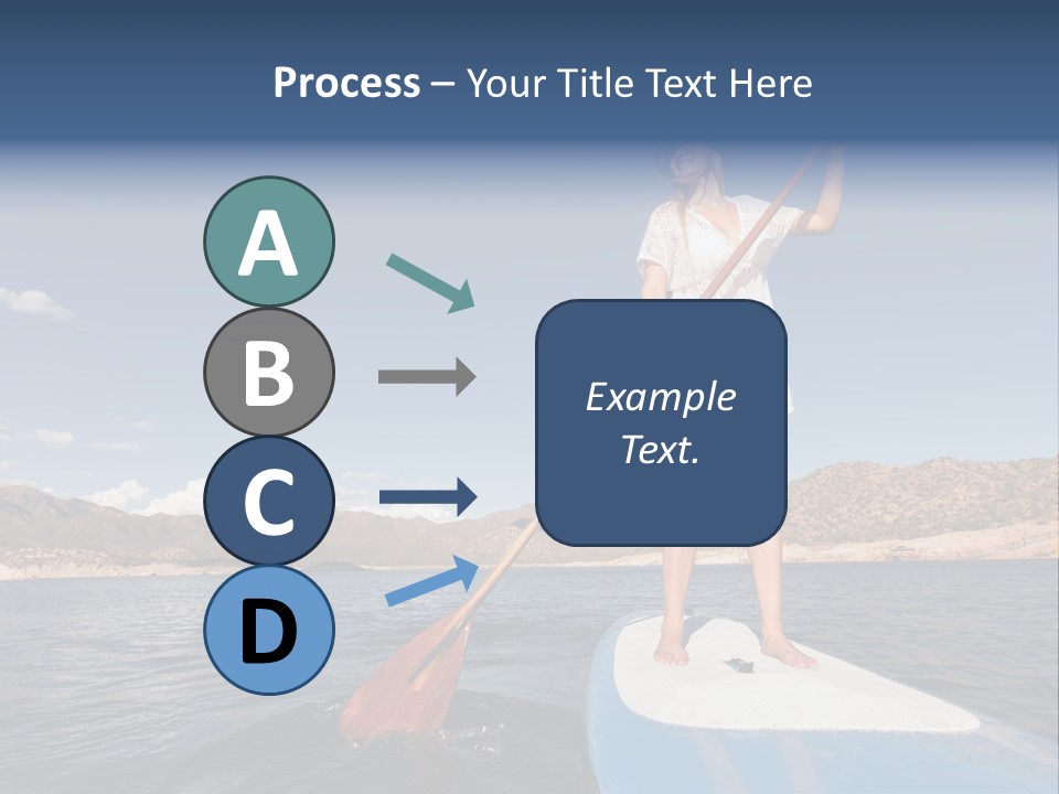A Woman Standing On A Paddle Board In The Water PowerPoint Template