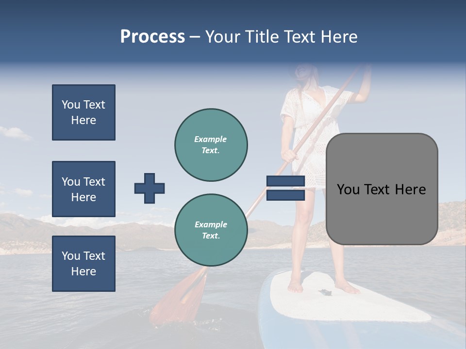 A Woman Standing On A Paddle Board In The Water PowerPoint Template