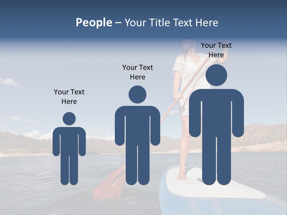 A Woman Standing On A Paddle Board In The Water PowerPoint Template