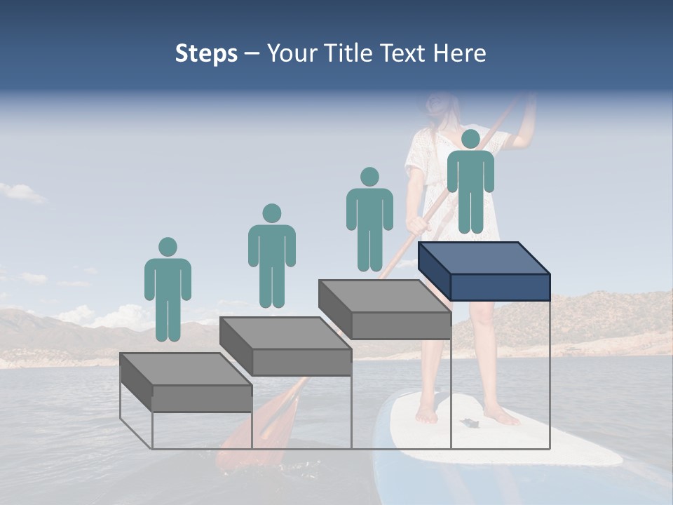A Woman Standing On A Paddle Board In The Water PowerPoint Template
