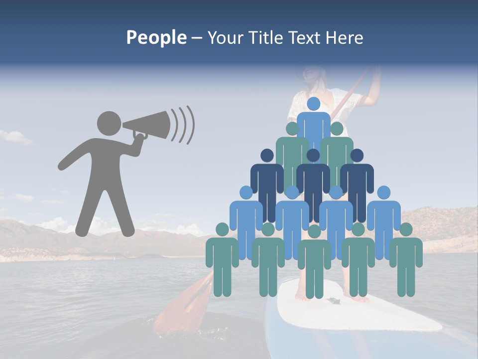 A Woman Standing On A Paddle Board In The Water PowerPoint Template