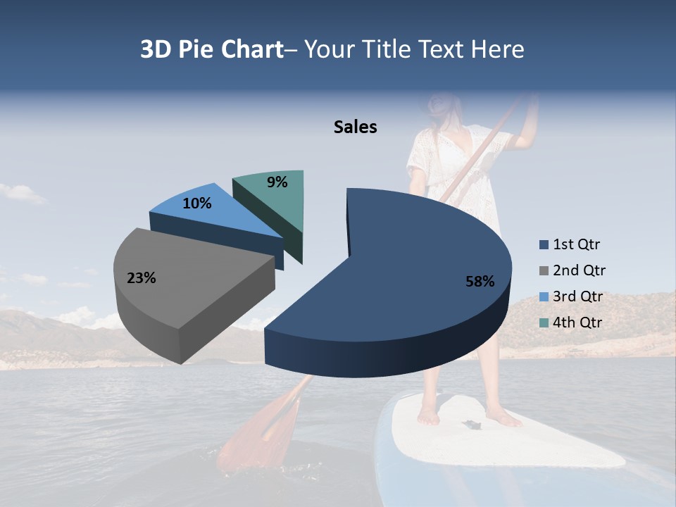 A Woman Standing On A Paddle Board In The Water PowerPoint Template