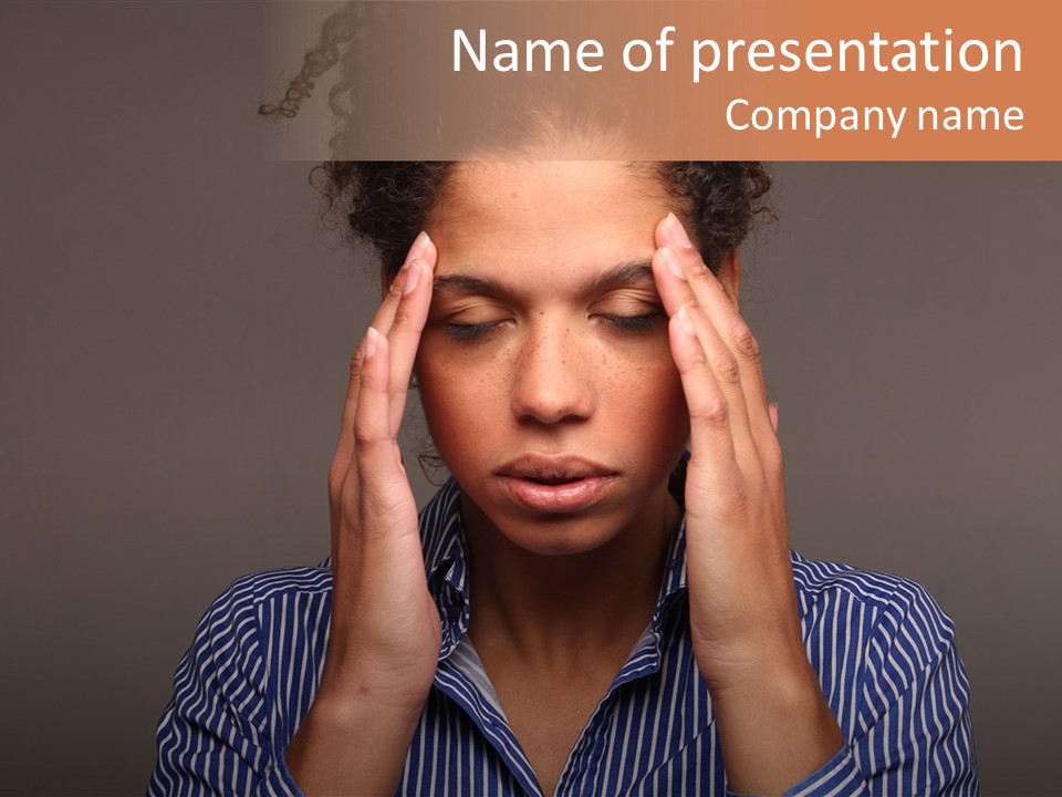 Emotional Stress Head And Shoulders Sadness PowerPoint Template