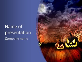 Faces Orange Fall PowerPoint Template