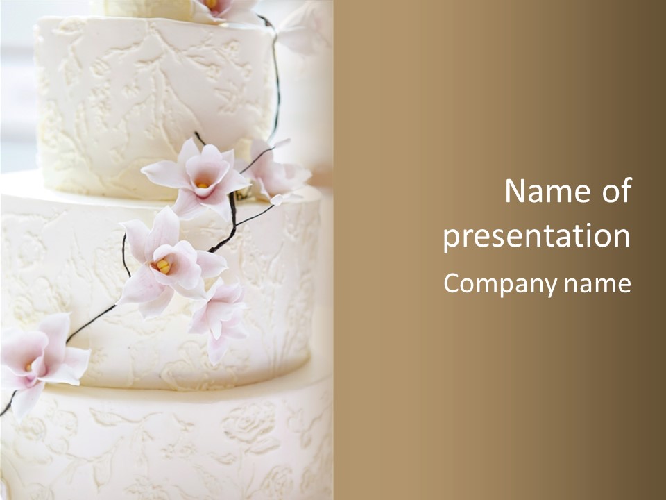 Four Nobody Orchid Flower PowerPoint Template
