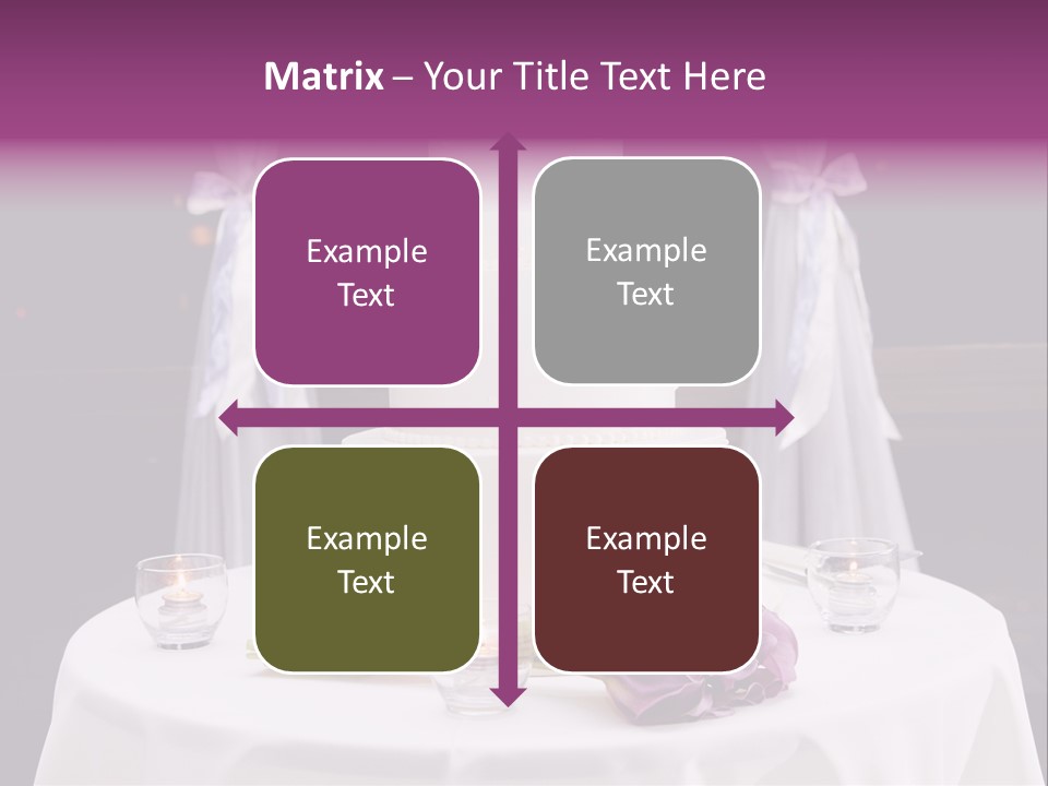 White Lilac Flowers Four PowerPoint Template