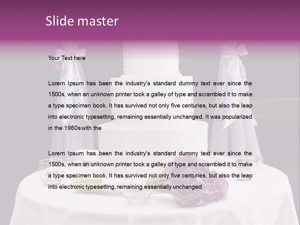 White Lilac Flowers Four PowerPoint Template