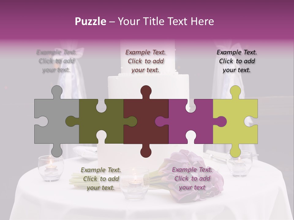 White Lilac Flowers Four PowerPoint Template