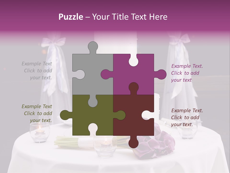 White Lilac Flowers Four PowerPoint Template