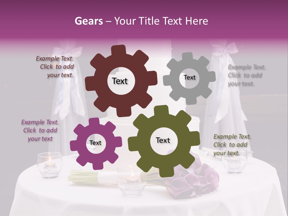 White Lilac Flowers Four PowerPoint Template