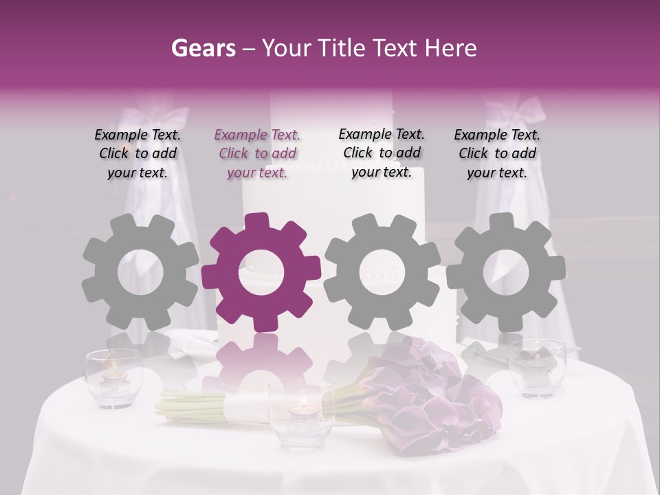 White Lilac Flowers Four PowerPoint Template