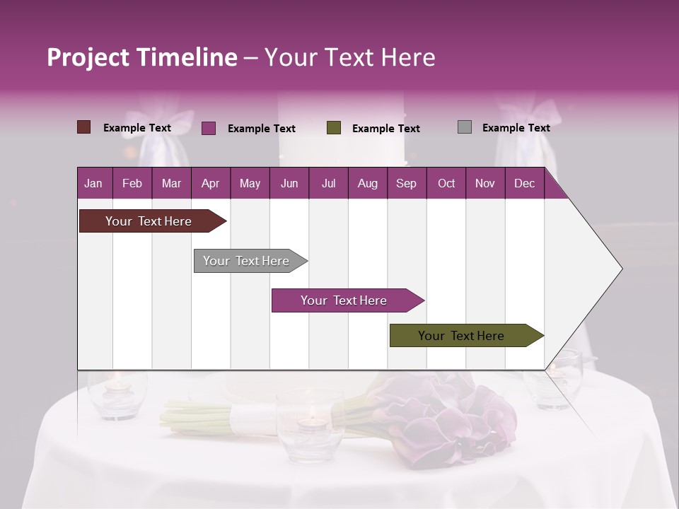 White Lilac Flowers Four PowerPoint Template
