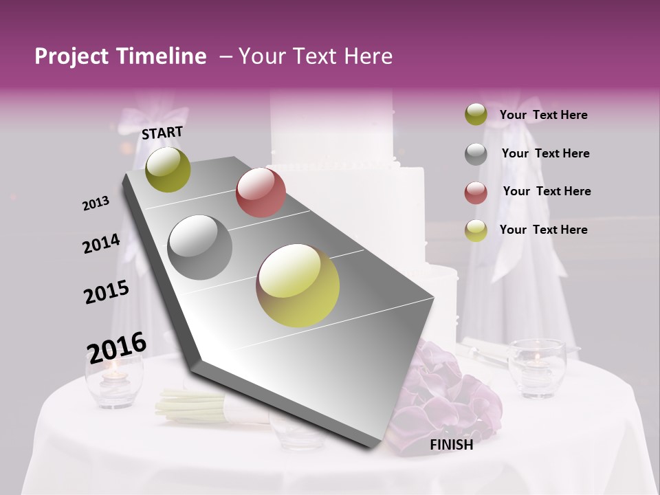 White Lilac Flowers Four PowerPoint Template