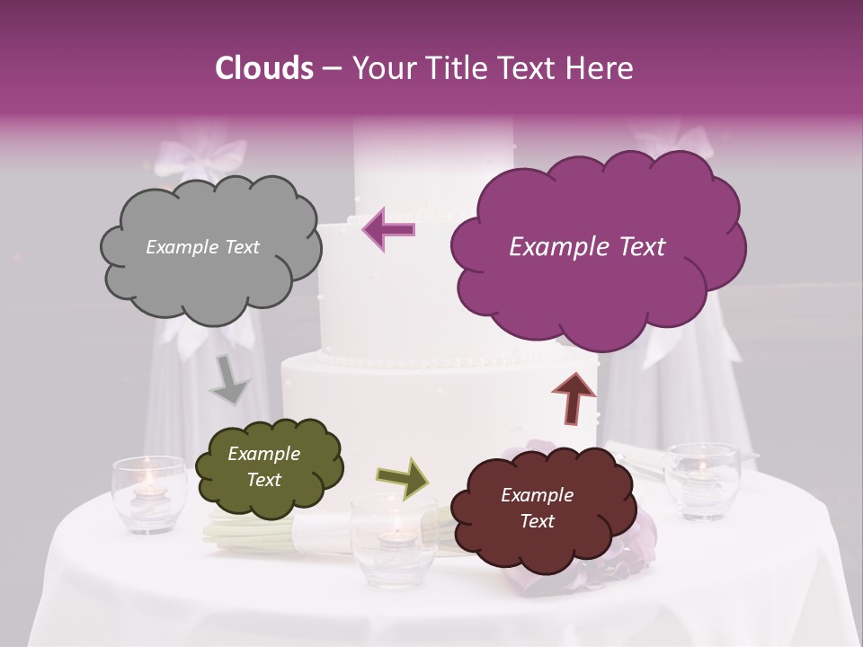 White Lilac Flowers Four PowerPoint Template