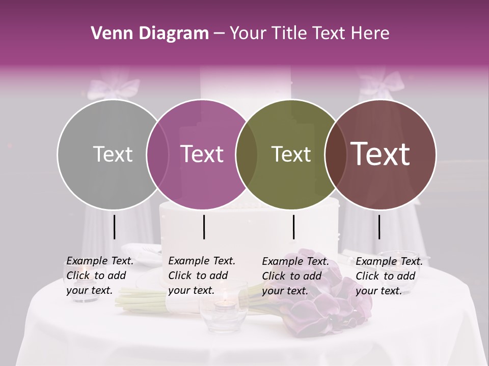 White Lilac Flowers Four PowerPoint Template