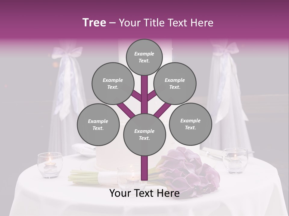 White Lilac Flowers Four PowerPoint Template