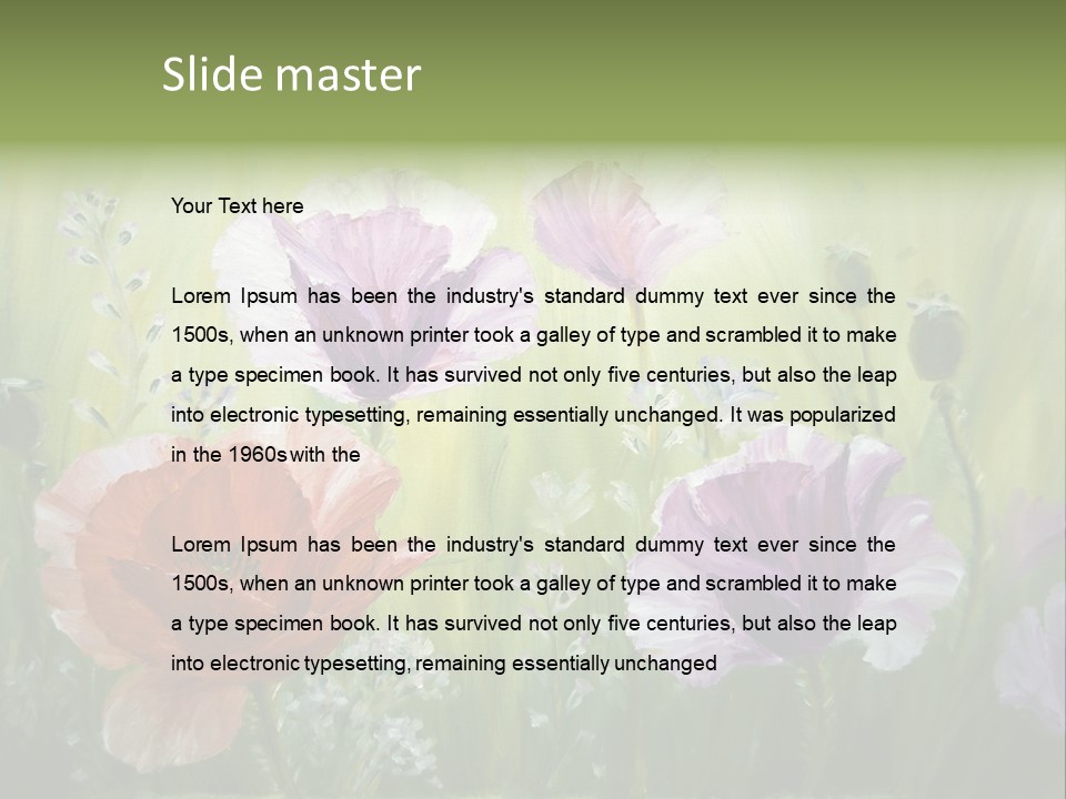 Pink Spring Flowers Oil Painting PowerPoint Template