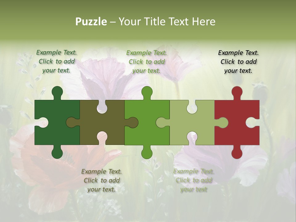 Pink Spring Flowers Oil Painting PowerPoint Template