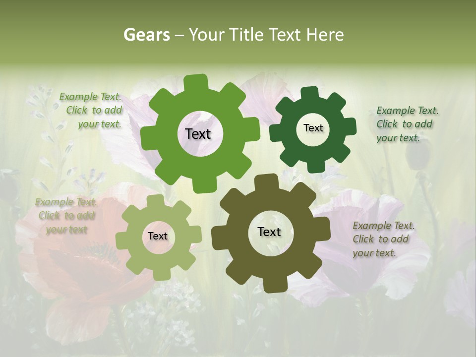 Pink Spring Flowers Oil Painting PowerPoint Template