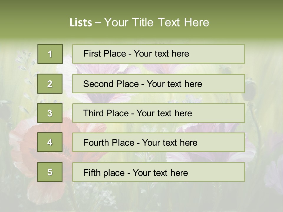Pink Spring Flowers Oil Painting PowerPoint Template