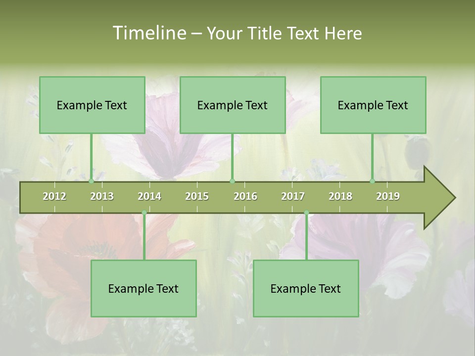 Pink Spring Flowers Oil Painting PowerPoint Template