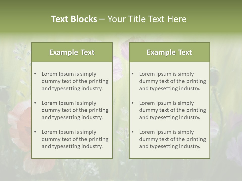 Pink Spring Flowers Oil Painting PowerPoint Template