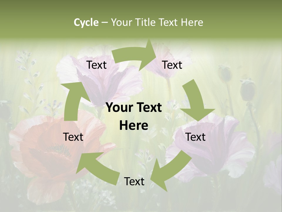 Pink Spring Flowers Oil Painting PowerPoint Template