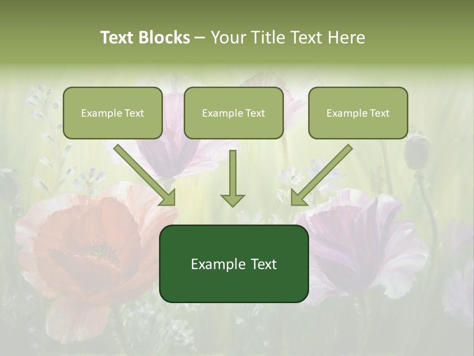 Pink Spring Flowers Oil Painting PowerPoint Template