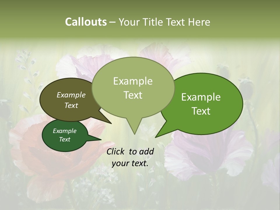 Pink Spring Flowers Oil Painting PowerPoint Template