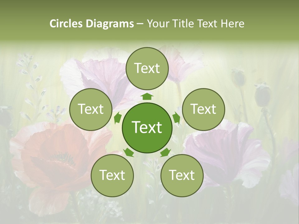 Pink Spring Flowers Oil Painting PowerPoint Template