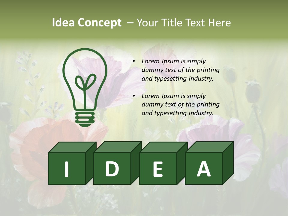 Pink Spring Flowers Oil Painting PowerPoint Template