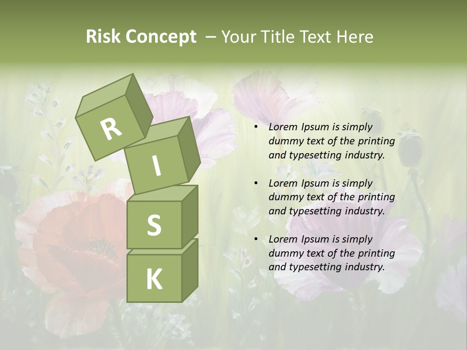 Pink Spring Flowers Oil Painting PowerPoint Template