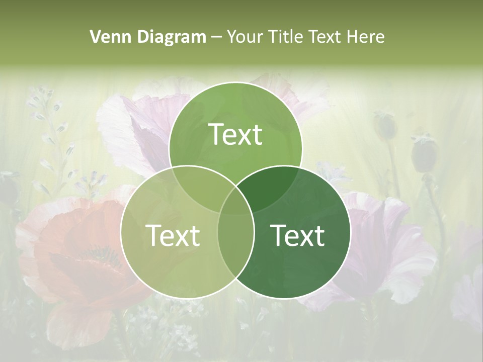 Pink Spring Flowers Oil Painting PowerPoint Template