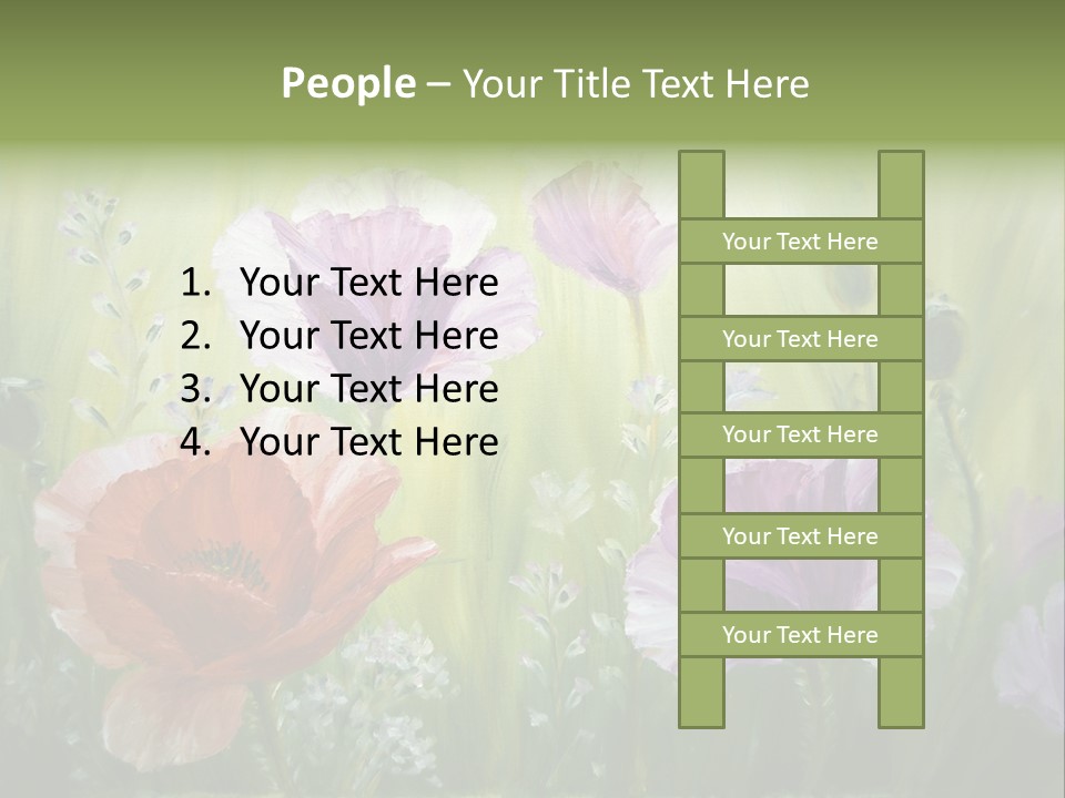 Pink Spring Flowers Oil Painting PowerPoint Template