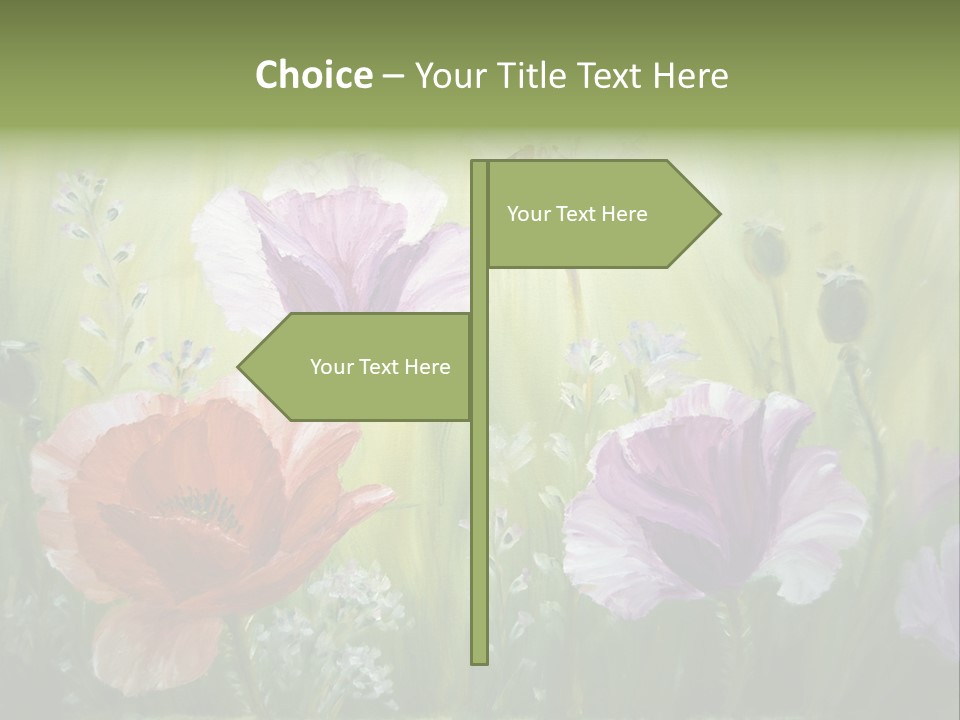 Pink Spring Flowers Oil Painting PowerPoint Template