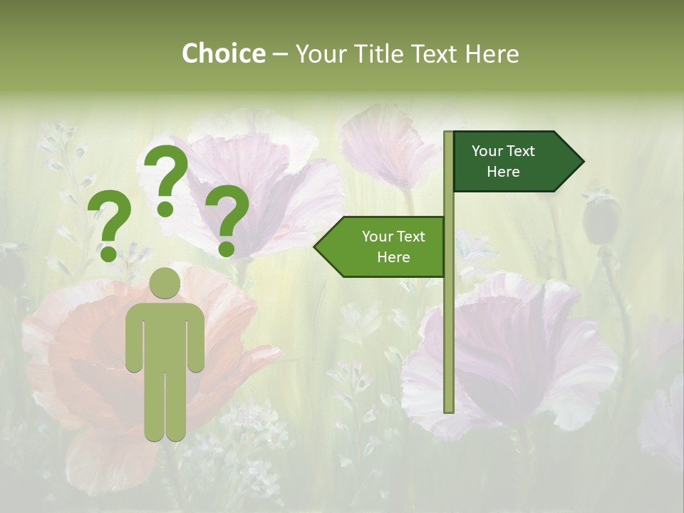 Pink Spring Flowers Oil Painting PowerPoint Template