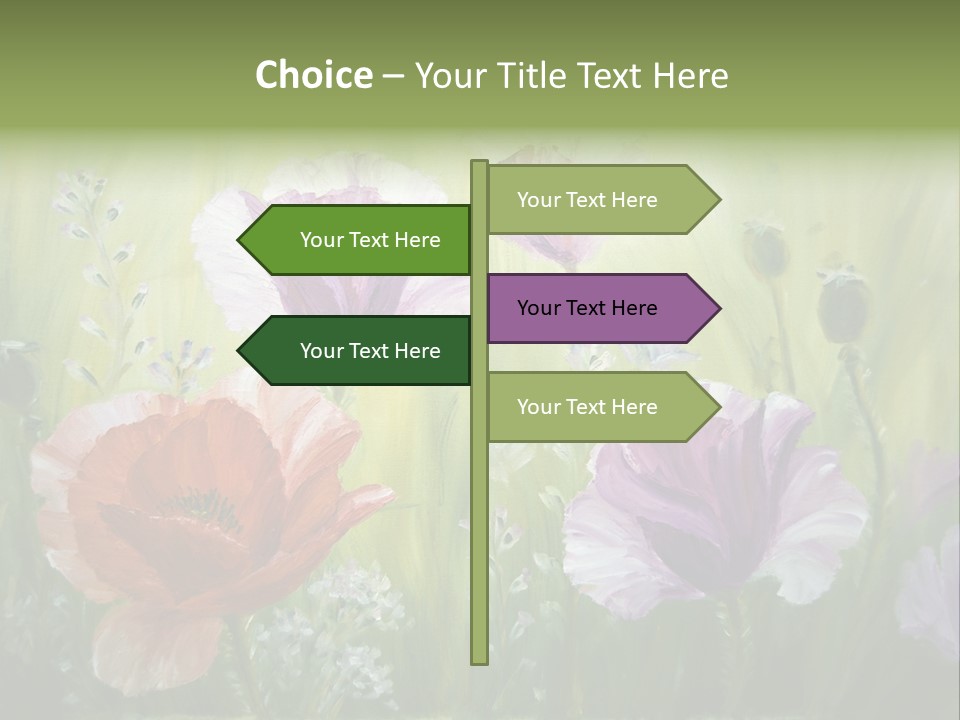 Pink Spring Flowers Oil Painting PowerPoint Template