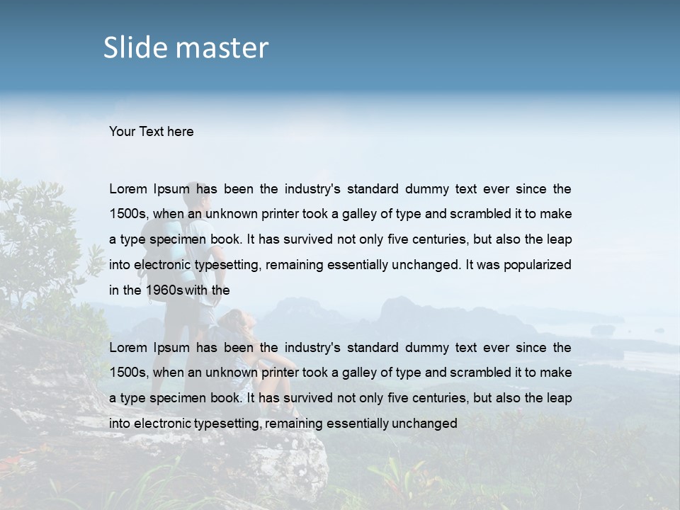 Cliff Woman Sitting PowerPoint Template