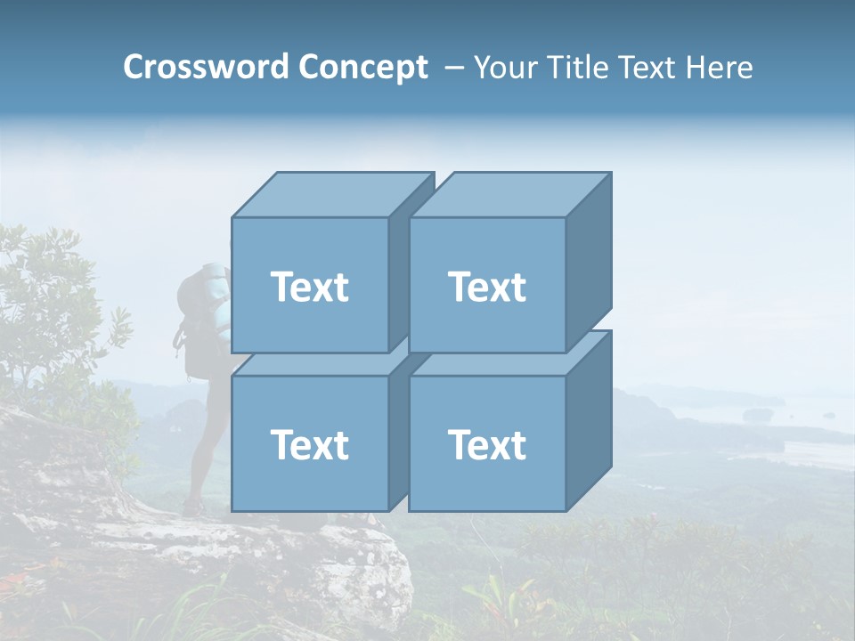 Cliff Woman Sitting PowerPoint Template