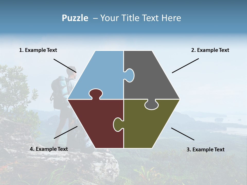 Cliff Woman Sitting PowerPoint Template