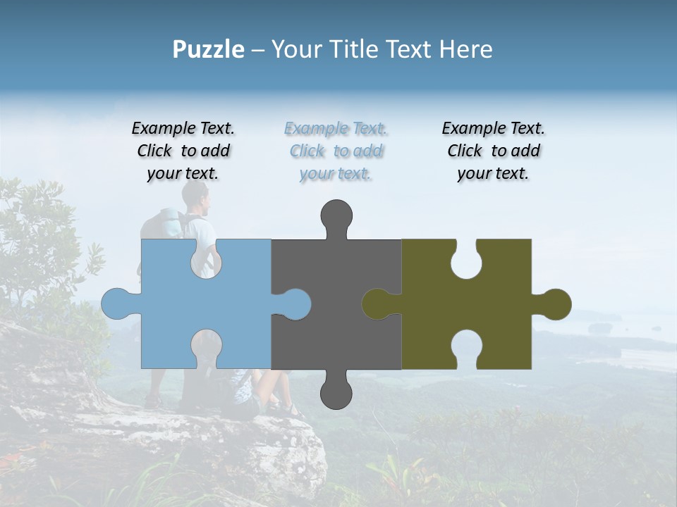 Cliff Woman Sitting PowerPoint Template