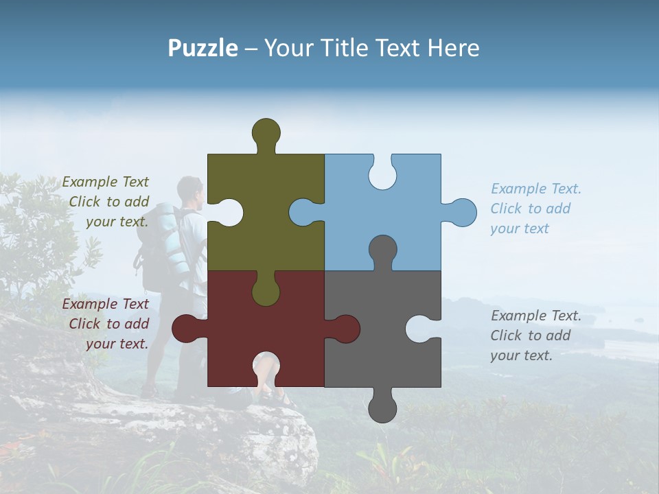 Cliff Woman Sitting PowerPoint Template