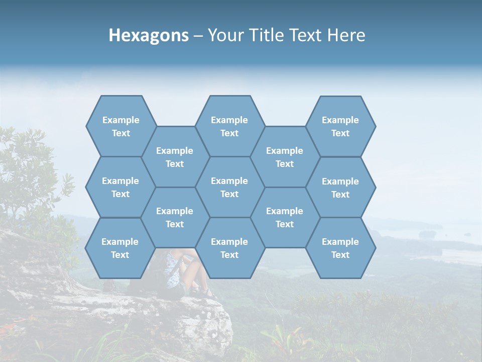 Cliff Woman Sitting PowerPoint Template