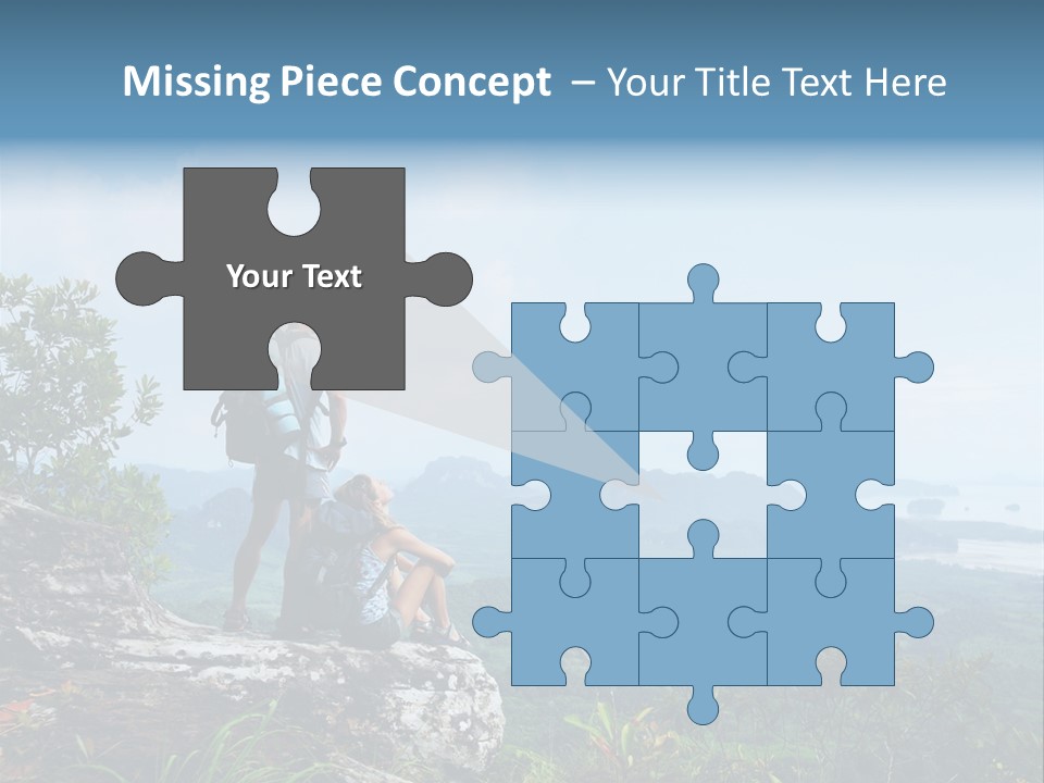 Cliff Woman Sitting PowerPoint Template