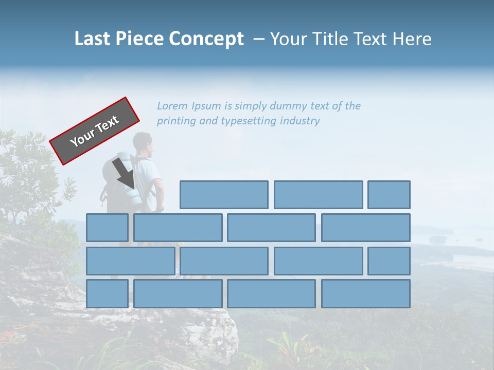 Cliff Woman Sitting PowerPoint Template