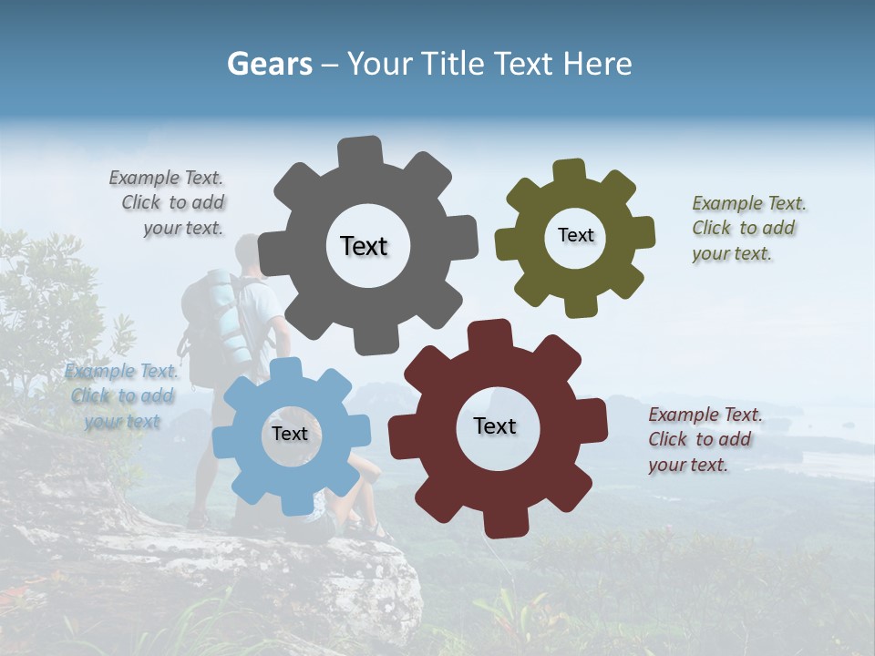 Cliff Woman Sitting PowerPoint Template