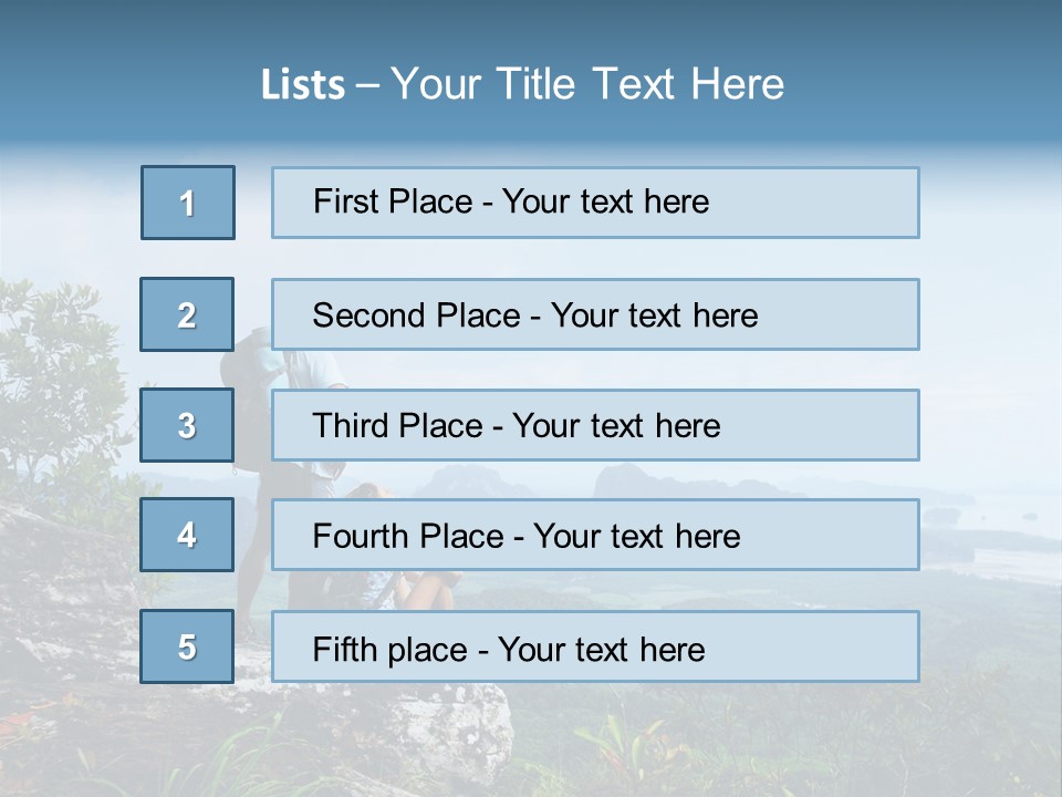 Cliff Woman Sitting PowerPoint Template